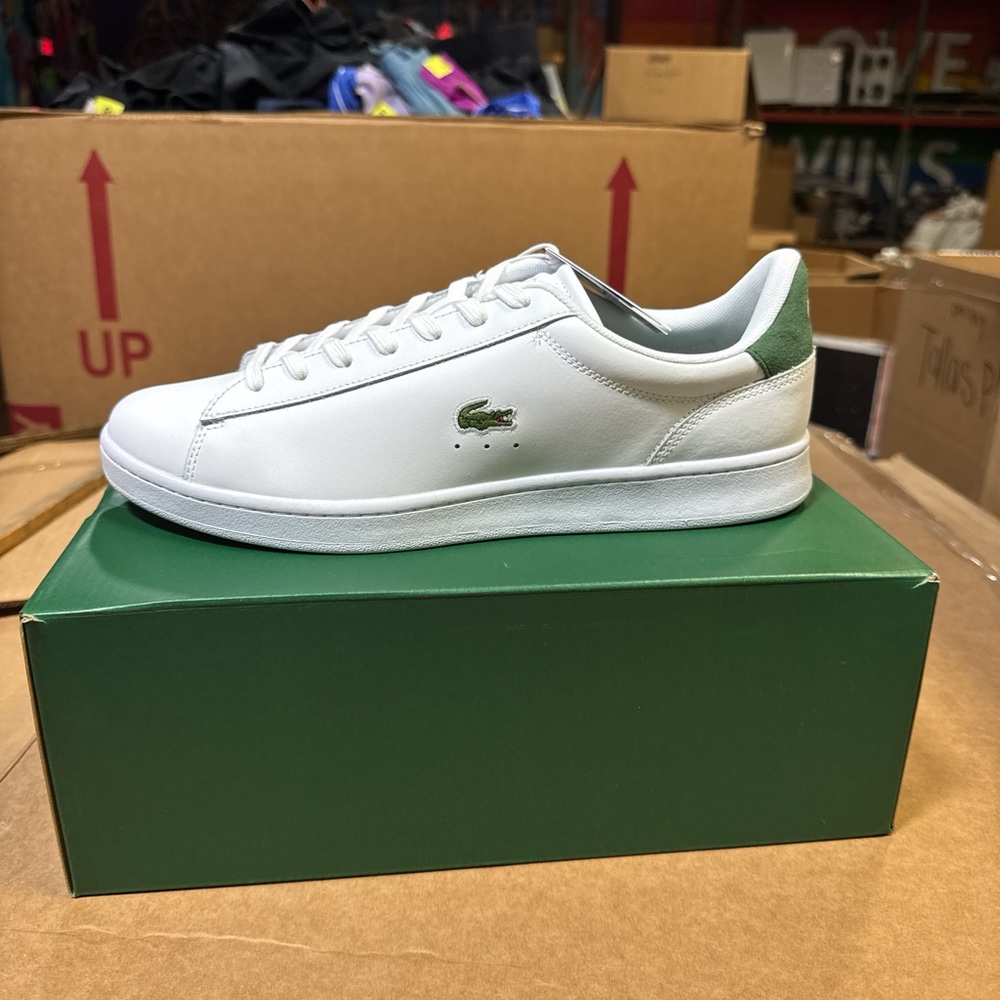 Lacoste Classic White Sneakers with Green Detail